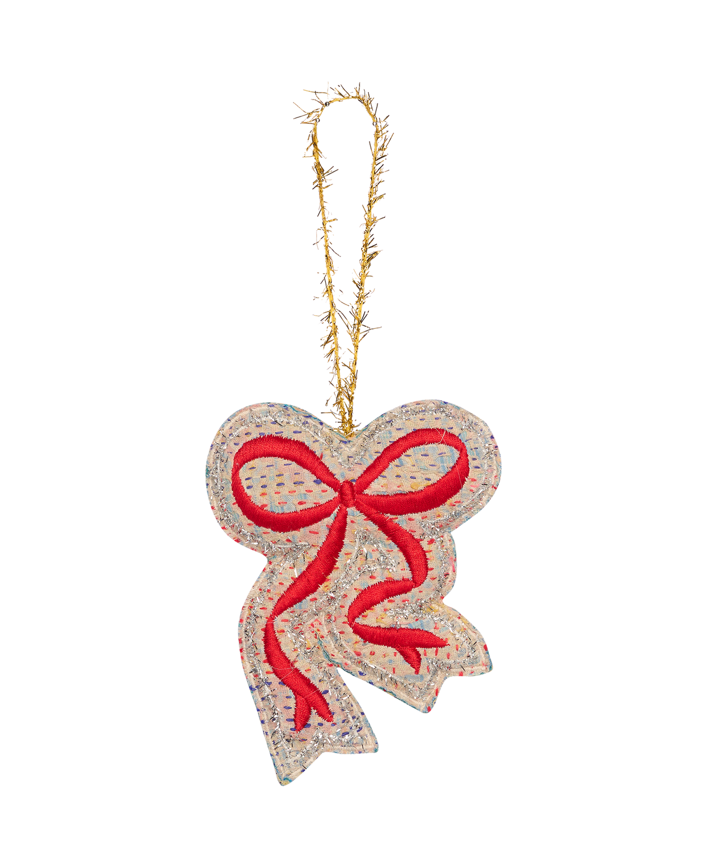 Christmas Kantha Bow Ornament
