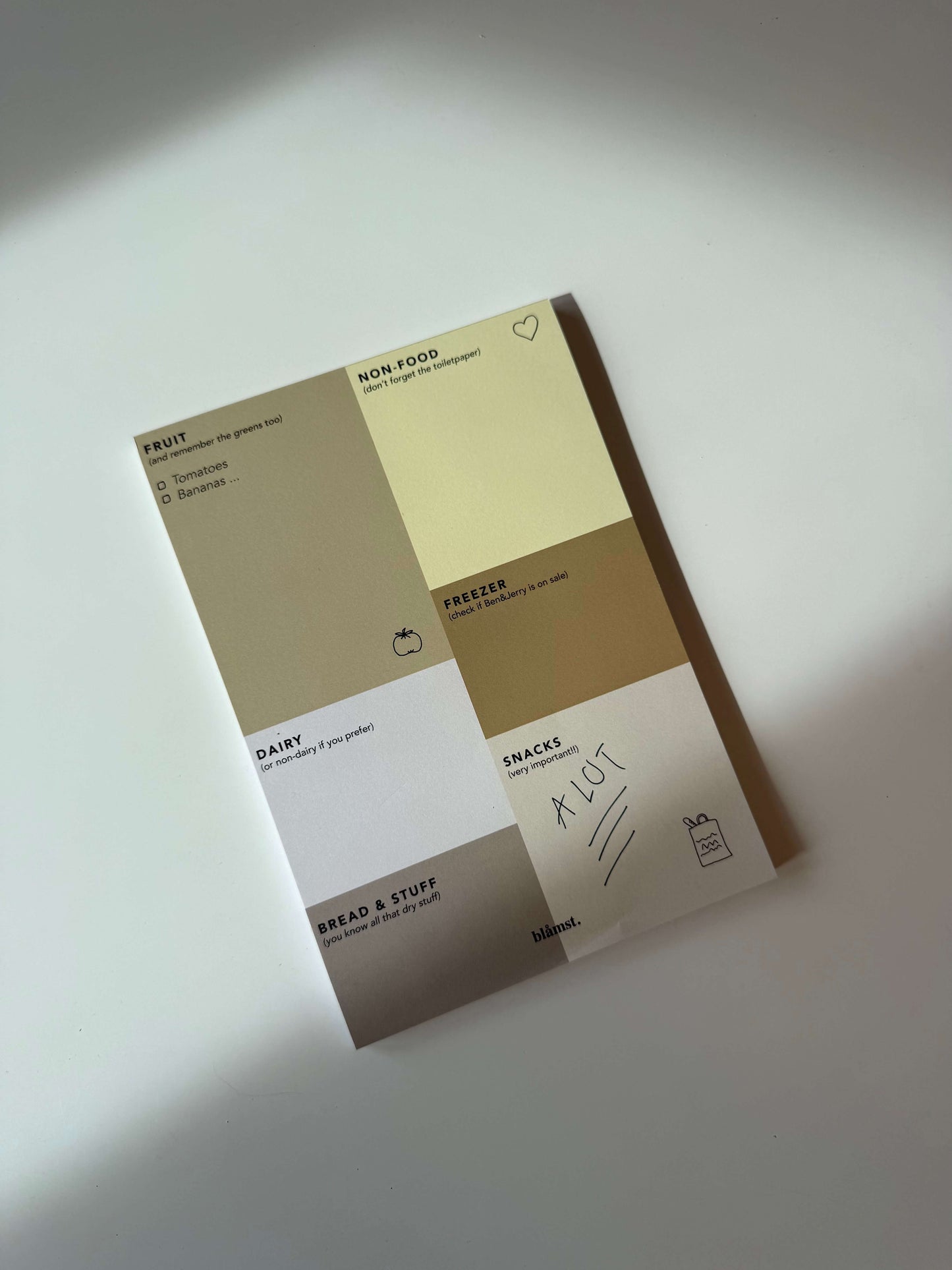 Indkøbsliste / A5 / 52 ark