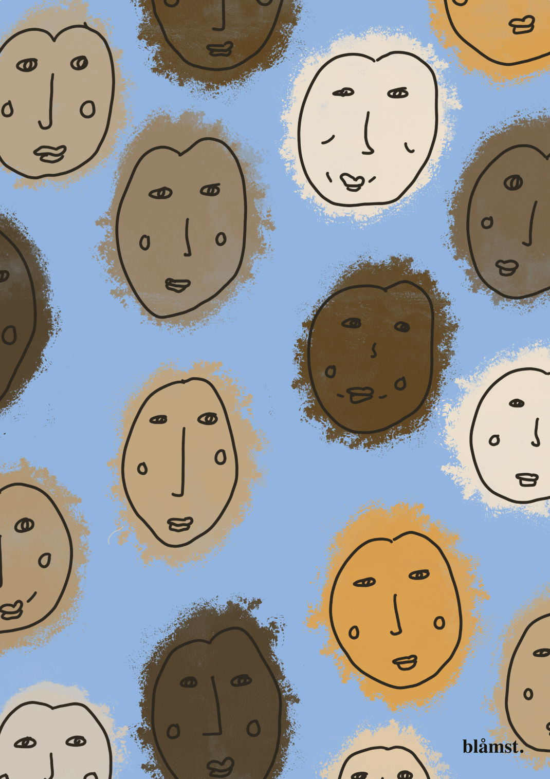 Blåmst Plakat - Faces