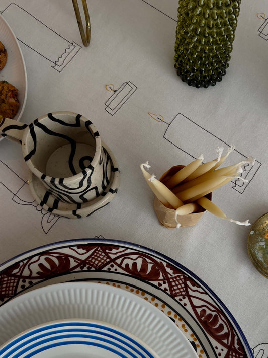 Juledug med stearinlys-motiv: Candlelight Dug i økologisk bomuld