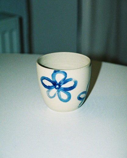 Keramik Kop "Malede Blomster" uden hank