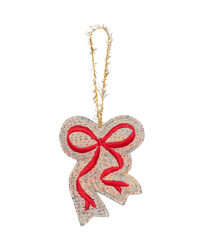 Christmas Kantha Bow Ornament