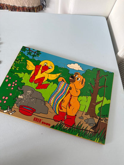 Bamse og Kylling træpuslespil – læringslegetøj i træ