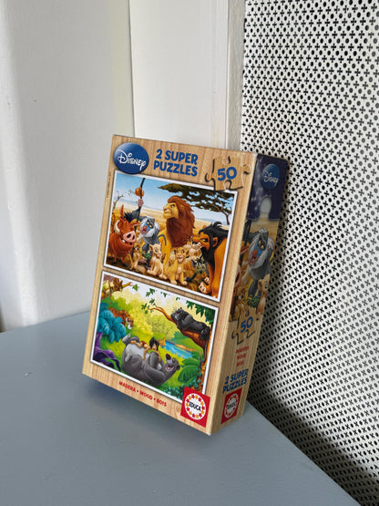 Disney 2-i-1 puslespil med 50 brikker